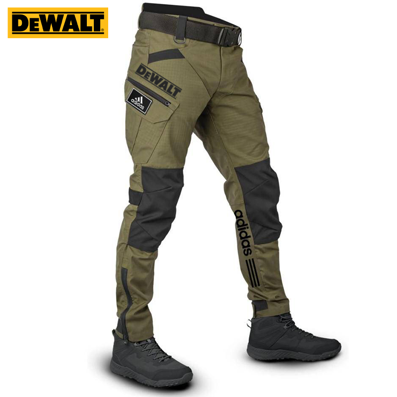 Wodoodporne i wiatroszczelne spodnie męskie marek adidas® i DEWALT idealnie nadają się do aktywności na świeżym powietrzu i wypoczynku.