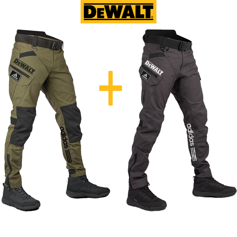 Wodoodporne i wiatroszczelne spodnie męskie marek adidas® i DEWALT idealnie nadają się do aktywności na świeżym powietrzu i wypoczynku.