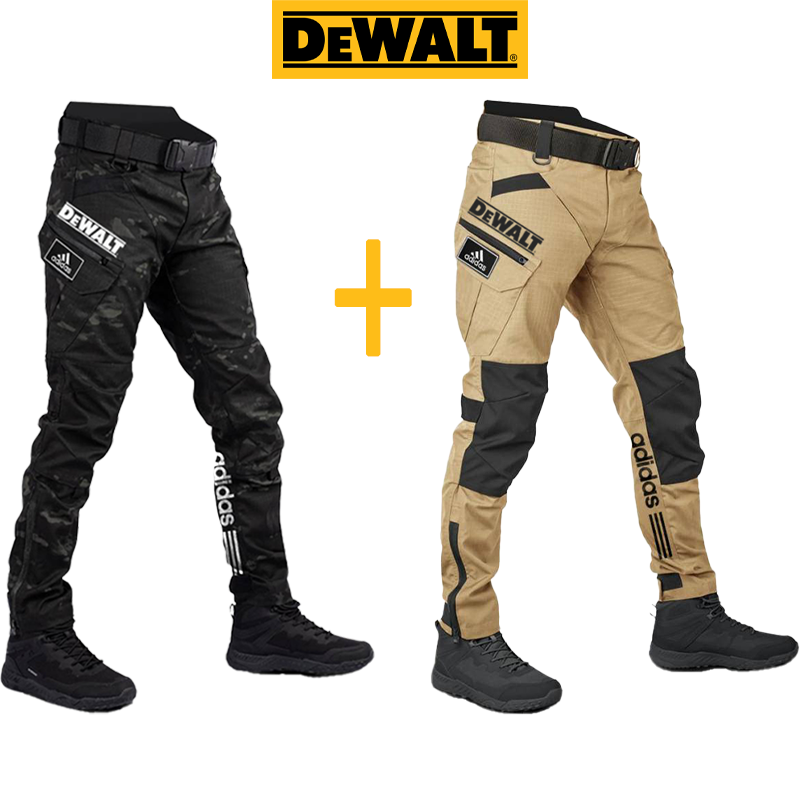 Wodoodporne i wiatroszczelne spodnie męskie marek adidas® i DEWALT idealnie nadają się do aktywności na świeżym powietrzu i wypoczynku.