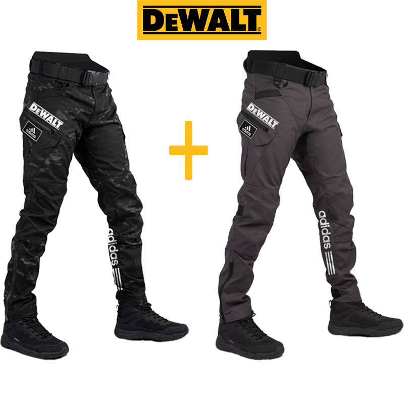 Wodoodporne i wiatroszczelne spodnie męskie marek adidas® i DEWALT idealnie nadają się do aktywności na świeżym powietrzu i wypoczynku.