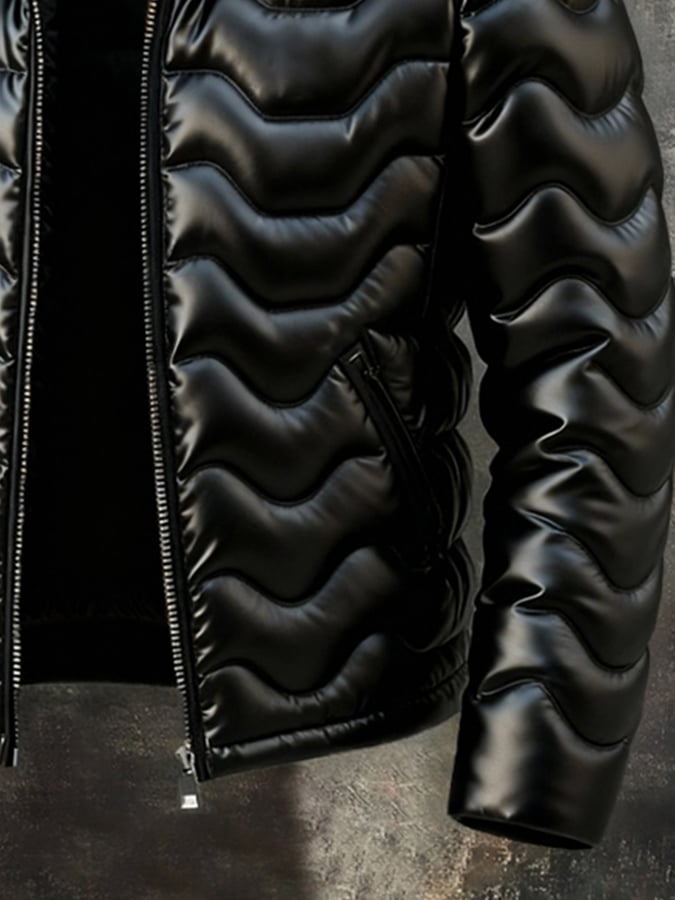 Férfi retró meleg kültéri dzseki pamuttal