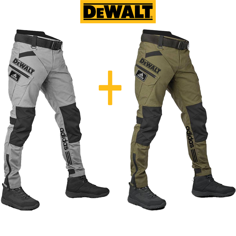 Wodoodporne i wiatroszczelne spodnie męskie marek adidas® i DEWALT idealnie nadają się do aktywności na świeżym powietrzu i wypoczynku.