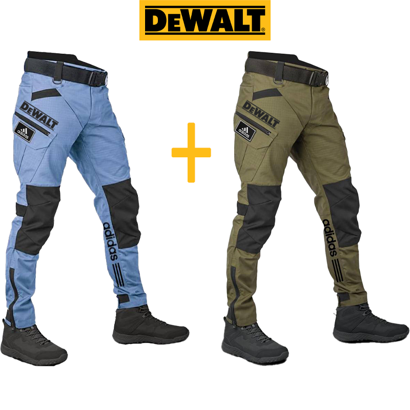 Wodoodporne i wiatroszczelne spodnie męskie marek adidas® i DEWALT idealnie nadają się do aktywności na świeżym powietrzu i wypoczynku.