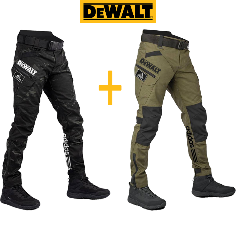 Wodoodporne i wiatroszczelne spodnie męskie marek adidas® i DEWALT idealnie nadają się do aktywności na świeżym powietrzu i wypoczynku.