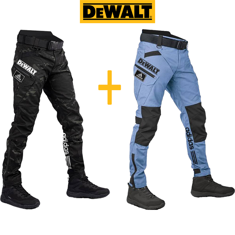 Wodoodporne i wiatroszczelne spodnie męskie marek adidas® i DEWALT idealnie nadają się do aktywności na świeżym powietrzu i wypoczynku.